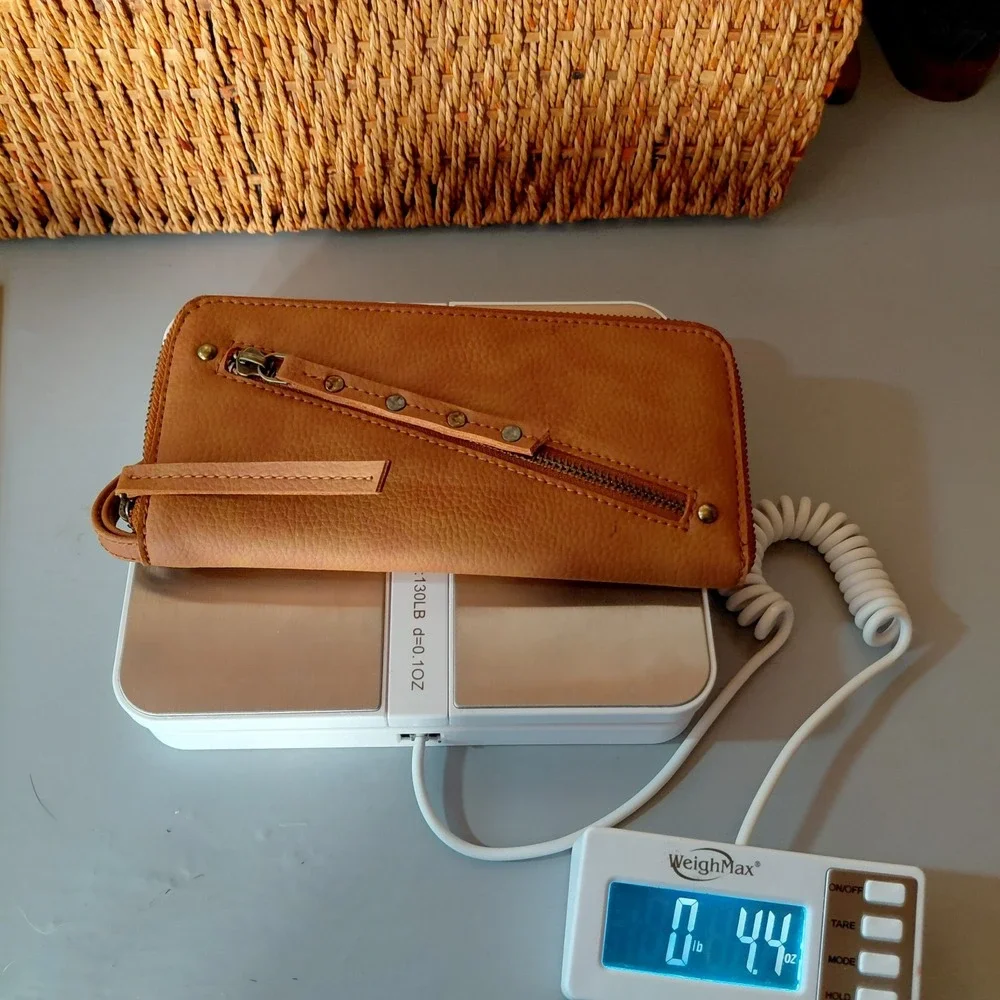 Free People Vegan Leather Zip Around Wallet Women's Brown Wristlet